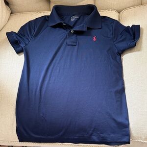 Polo by Ralph Lauren Navy Polo with Pink Pony Embroidery